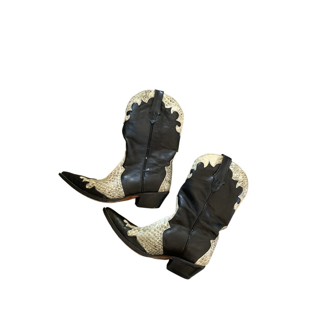 Snakeskin Vintage boots western pointy toe sz 4 Caballo Dorado women kids Mexico